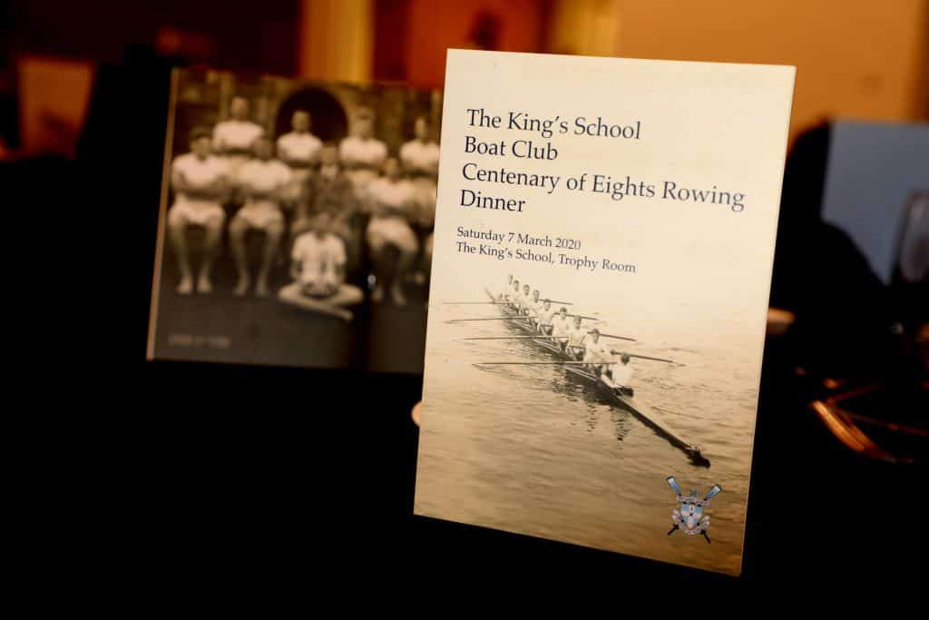 Centenary of Eights Rowing Dinner menu
