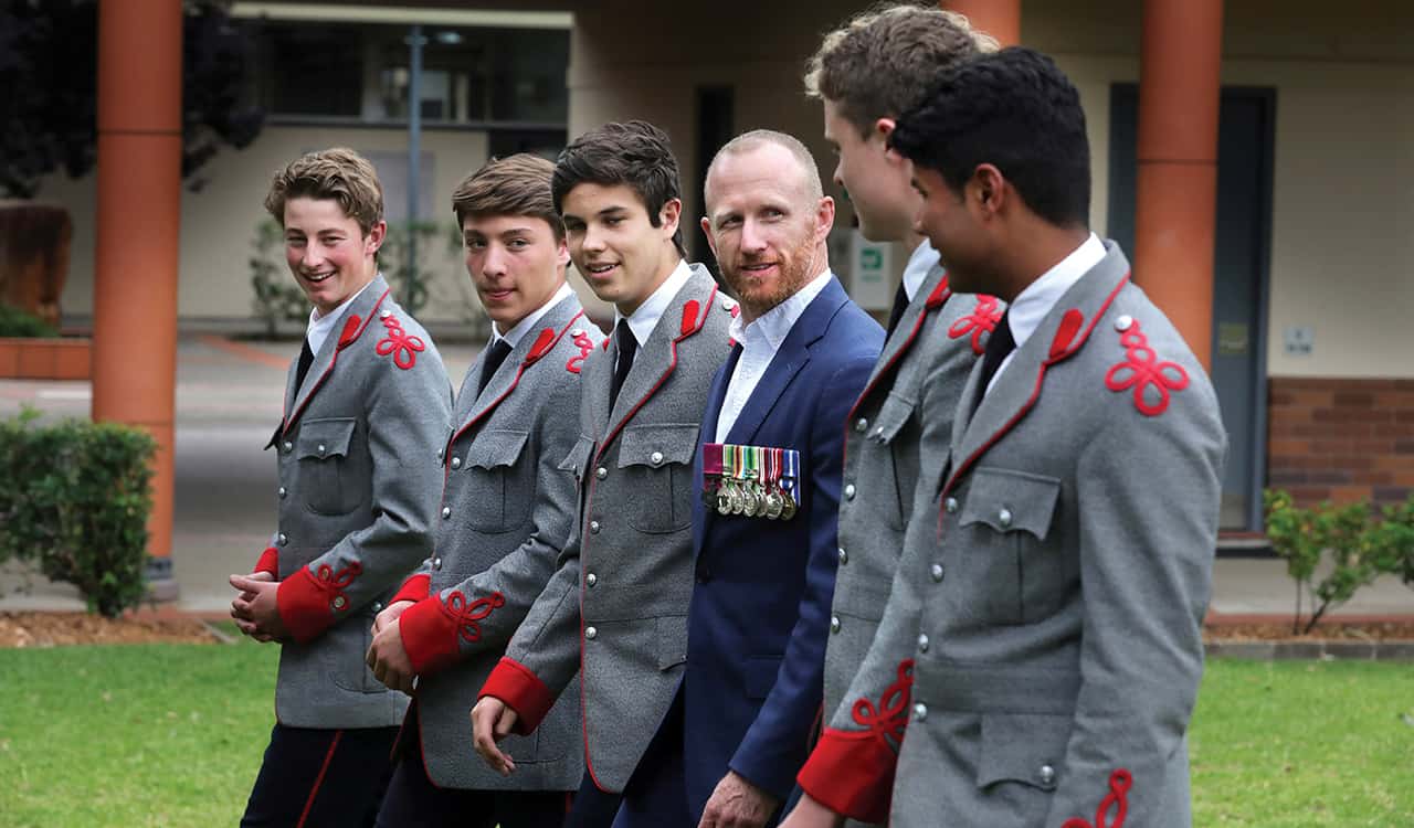 The King's School Boys Students with Headmaster