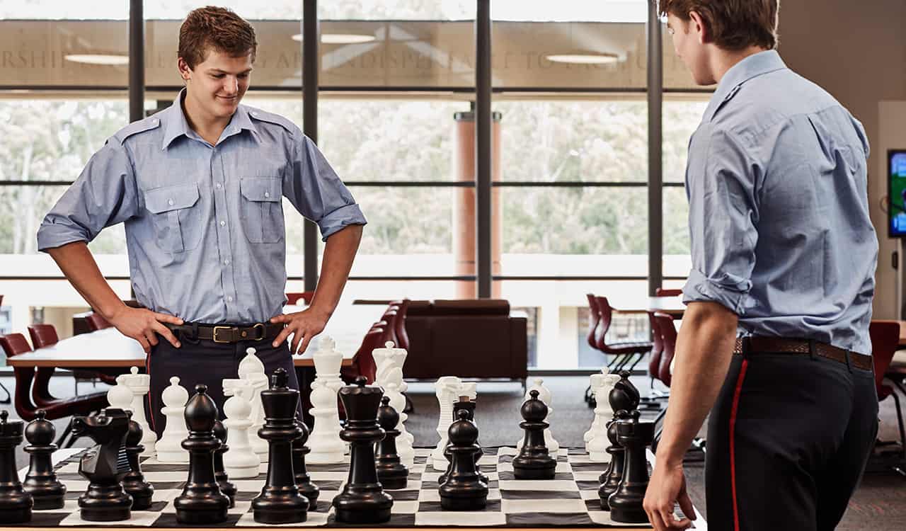 The King's Boarding School Students Playing Chess