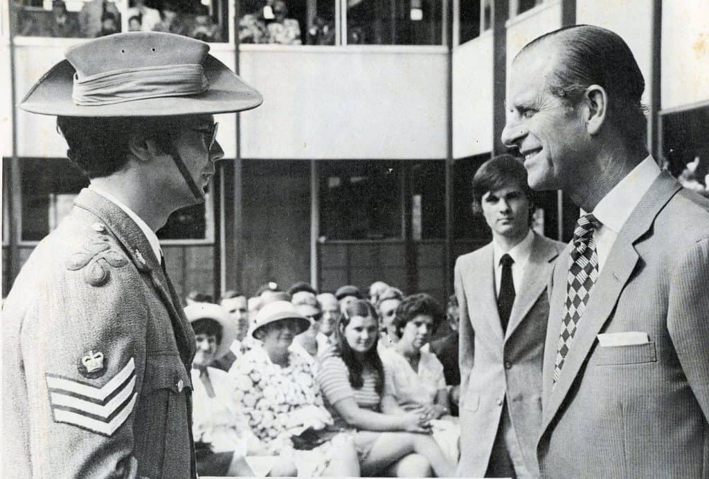 Prince Philip visiting The King's School in 1973