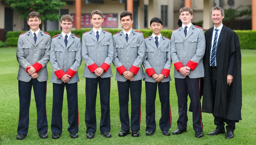 King's students standing in no.1 uniform